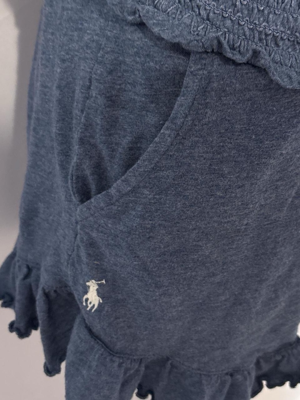 Preppy Blue Ruffled Ralph Lauren Romper - Picture 2 of 4